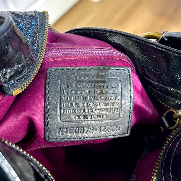 Coach Zoe Patent Leather Shoulder Bag - Picture 6 of 6